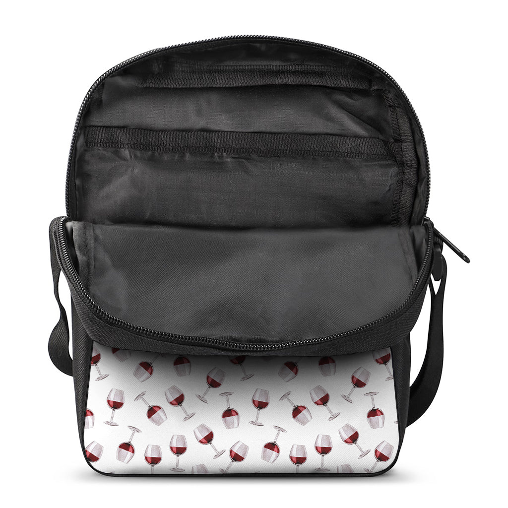 Glasses Of Wine Pattern Print Rectangular Crossbody Bag