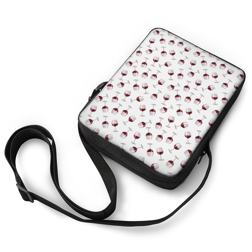 Glasses Of Wine Pattern Print Rectangular Crossbody Bag