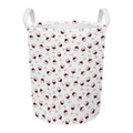 Glasses Of Wine Pattern Print Round Laundry Basket