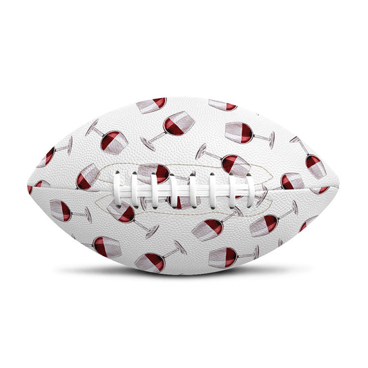 Glasses Of Wine Pattern Print Rugby Ball