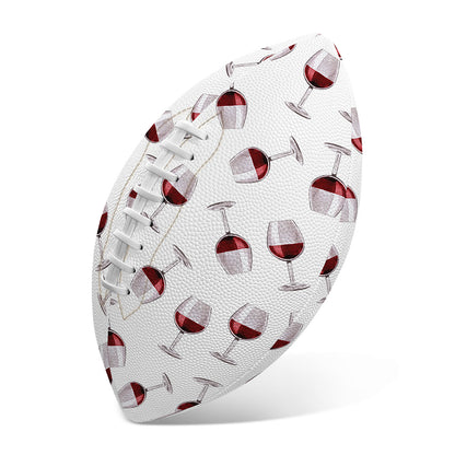 Glasses Of Wine Pattern Print Rugby Ball