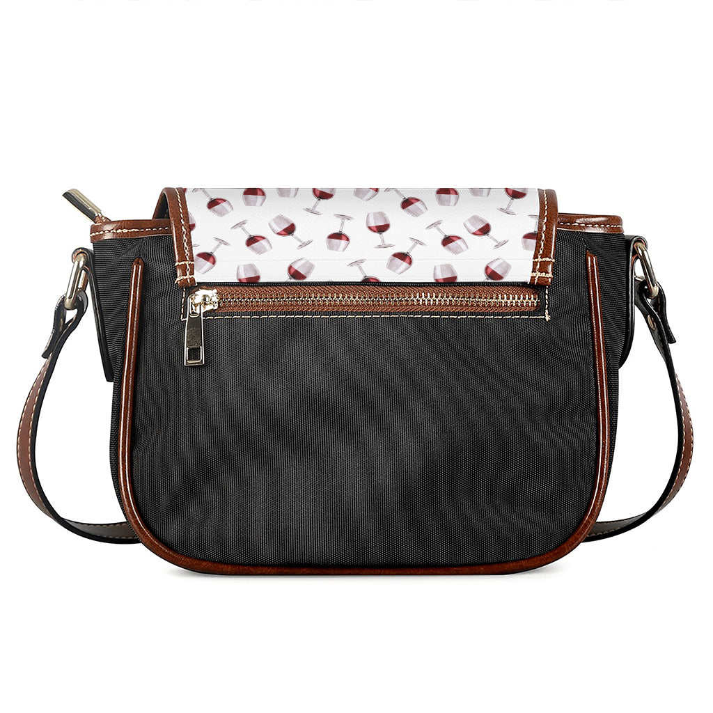 Glasses Of Wine Pattern Print Saddle Bag
