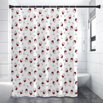Glasses Of Wine Pattern Print Shower Curtain