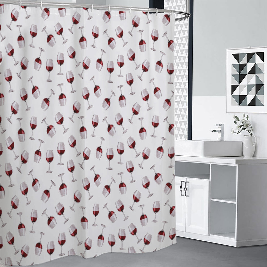 Glasses Of Wine Pattern Print Shower Curtain