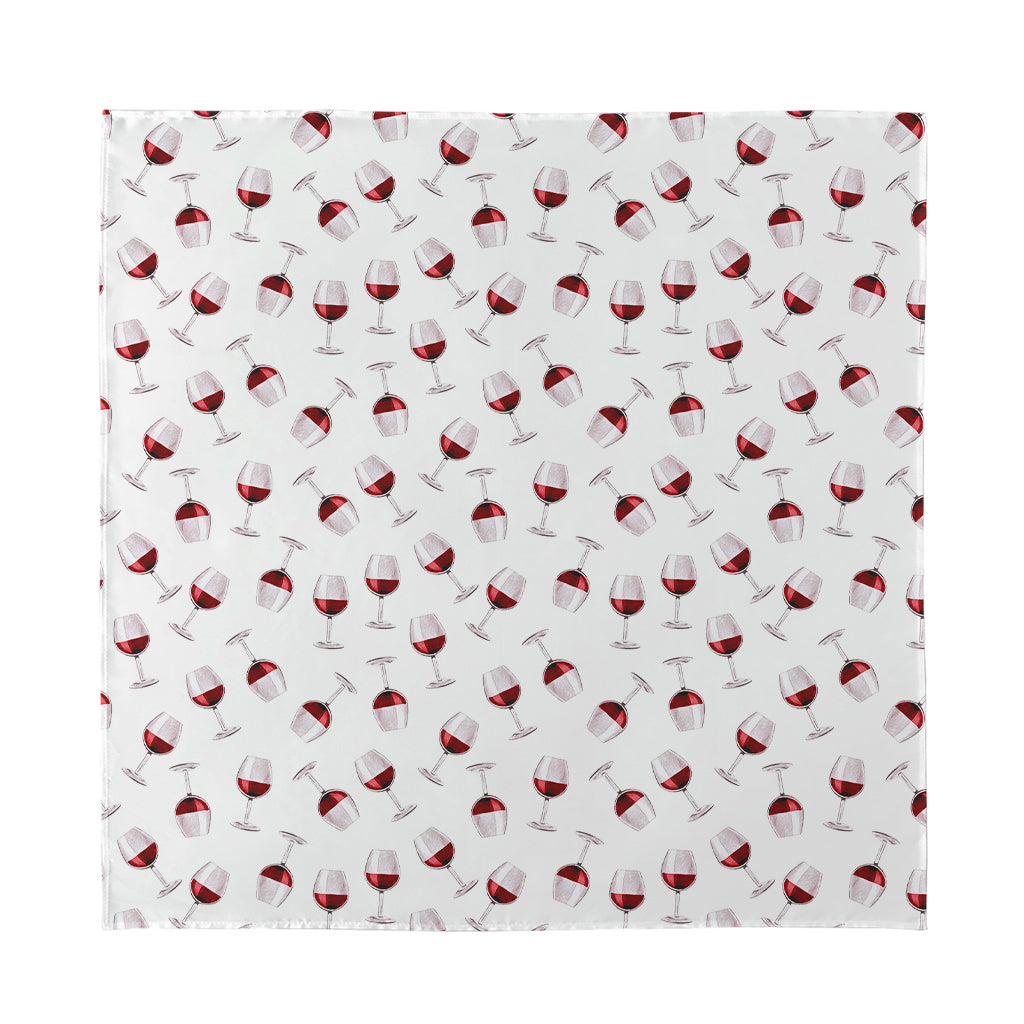 Glasses Of Wine Pattern Print Silk Bandana