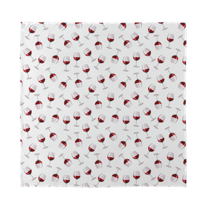Glasses Of Wine Pattern Print Silk Bandana