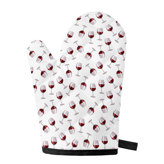 Glasses Of Wine Pattern Print Single Oven Mitt