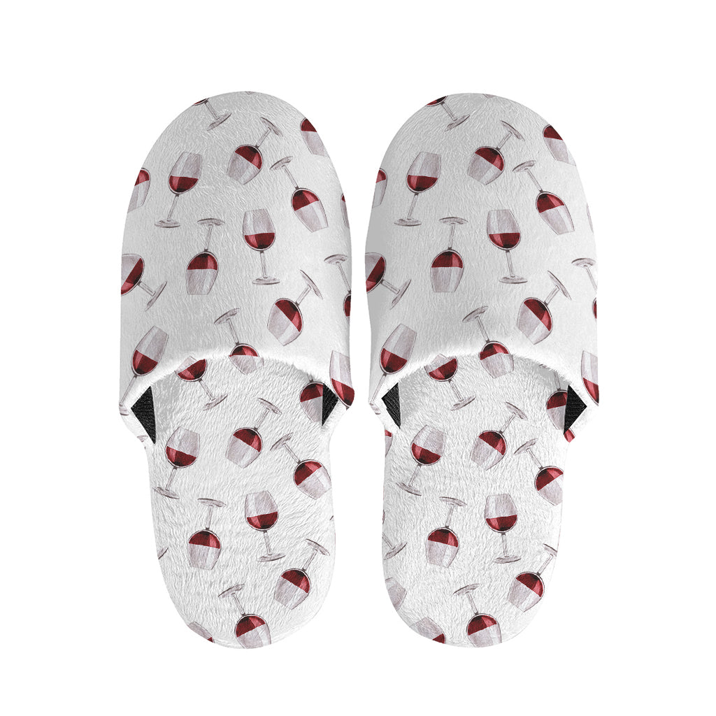 Glasses Of Wine Pattern Print Slippers