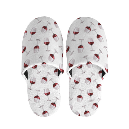 Glasses Of Wine Pattern Print Slippers