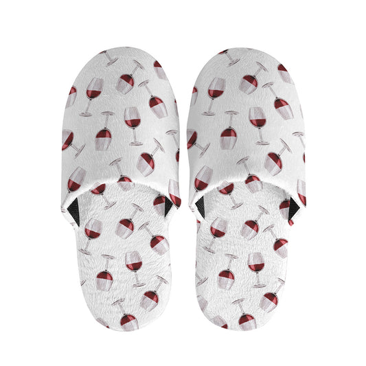 Glasses Of Wine Pattern Print Slippers
