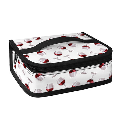 Glasses Of Wine Pattern Print Small Lunch Bag