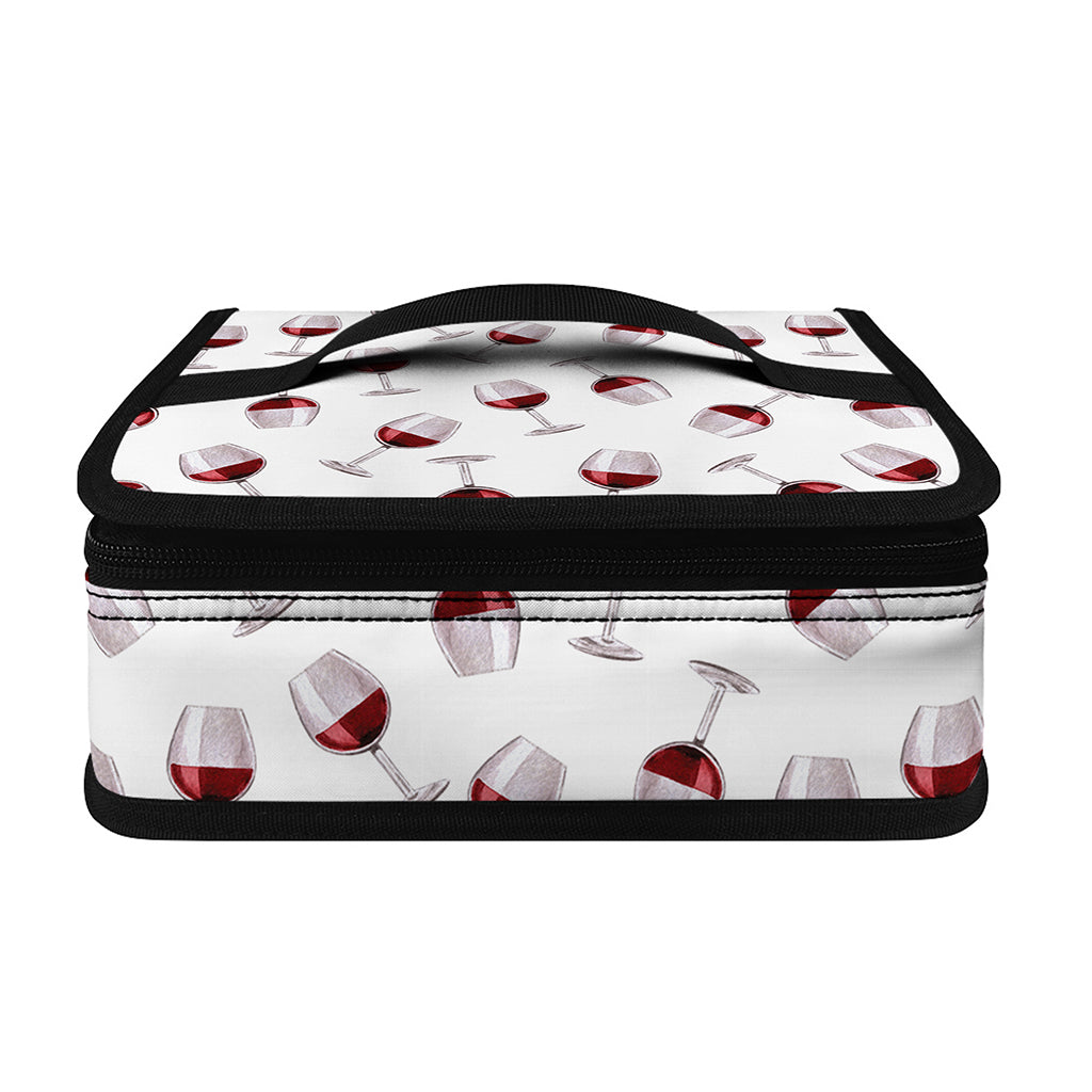 Glasses Of Wine Pattern Print Small Lunch Bag
