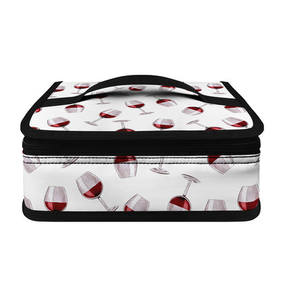 Glasses Of Wine Pattern Print Small Lunch Bag