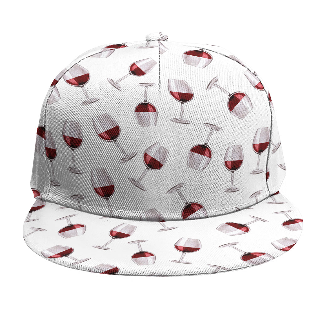 Glasses Of Wine Pattern Print Snapback Cap