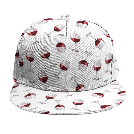 Glasses Of Wine Pattern Print Snapback Cap