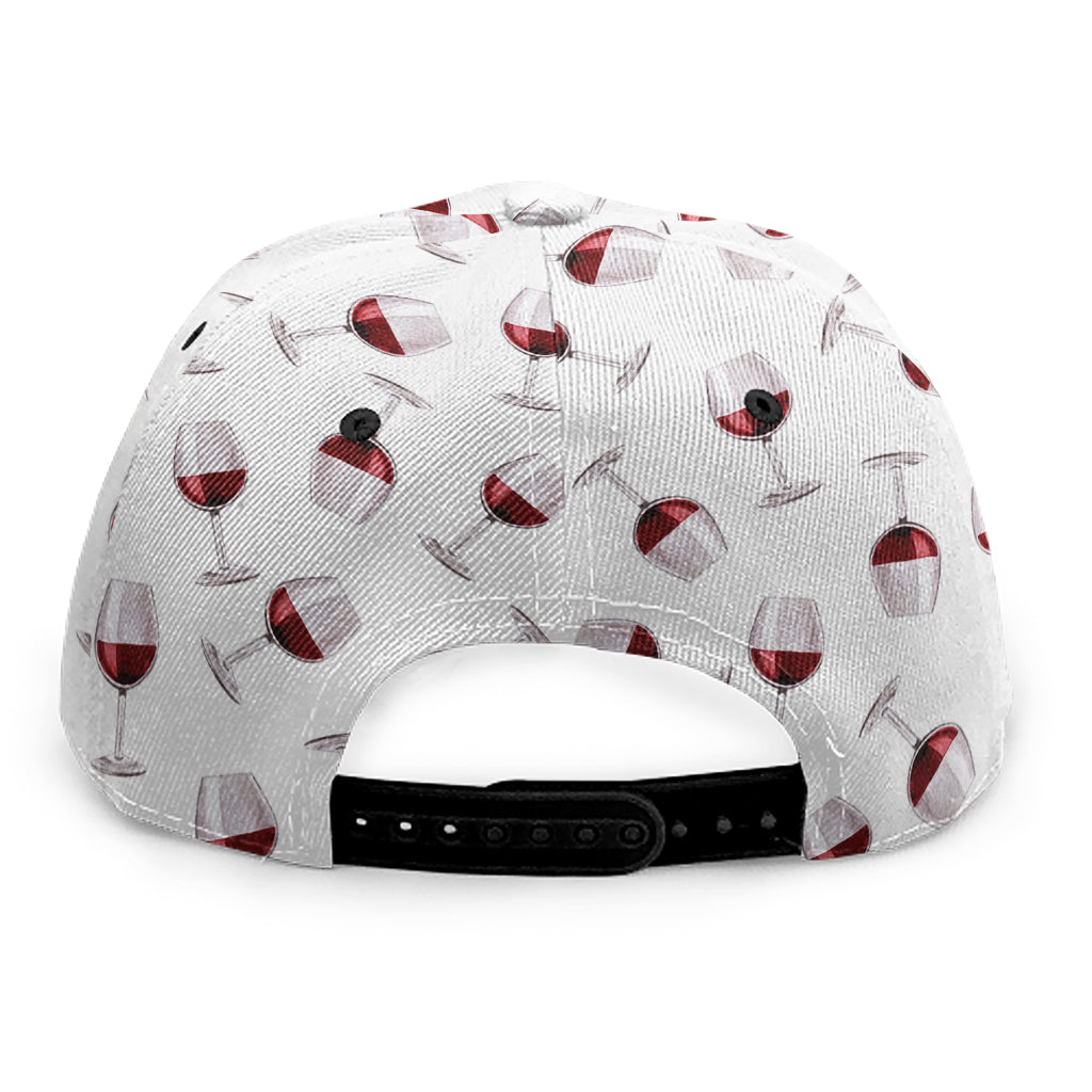 Glasses Of Wine Pattern Print Snapback Cap