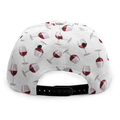 Glasses Of Wine Pattern Print Snapback Cap