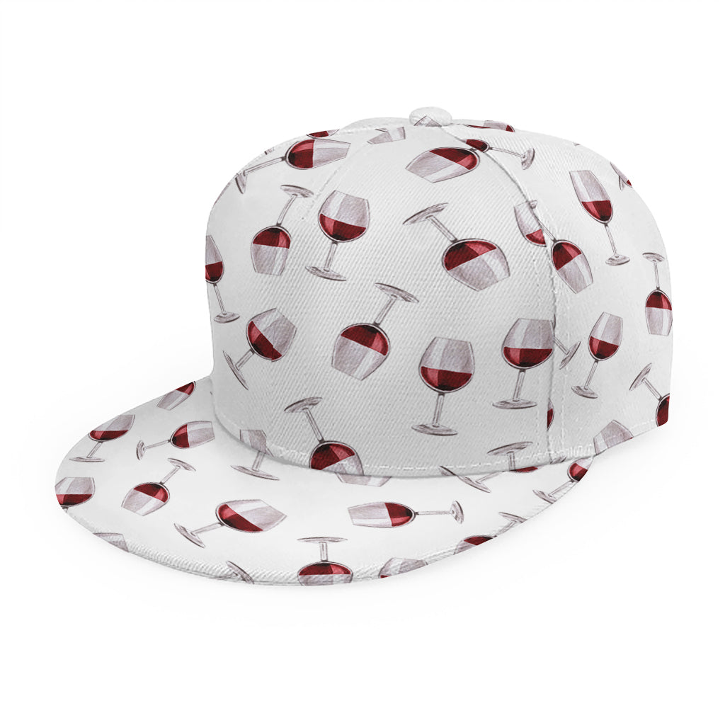 Glasses Of Wine Pattern Print Snapback Cap