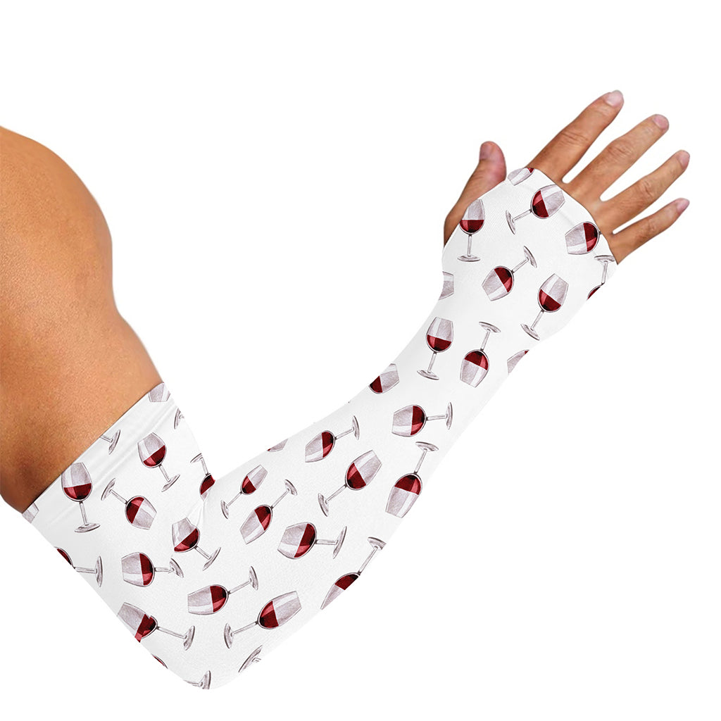 Glasses Of Wine Pattern Print Sun Protection Arm Sleeves