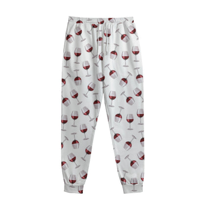 Glasses Of Wine Pattern Print Sweatpants