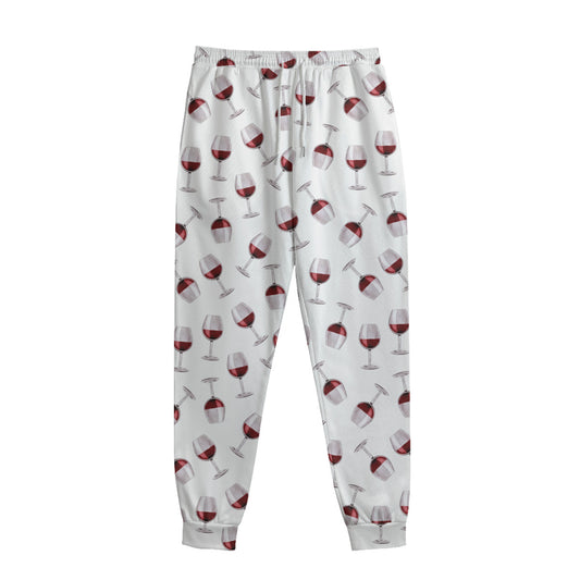 Glasses Of Wine Pattern Print Sweatpants