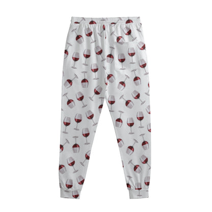 Glasses Of Wine Pattern Print Sweatpants