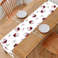 Glasses Of Wine Pattern Print Table Runner
