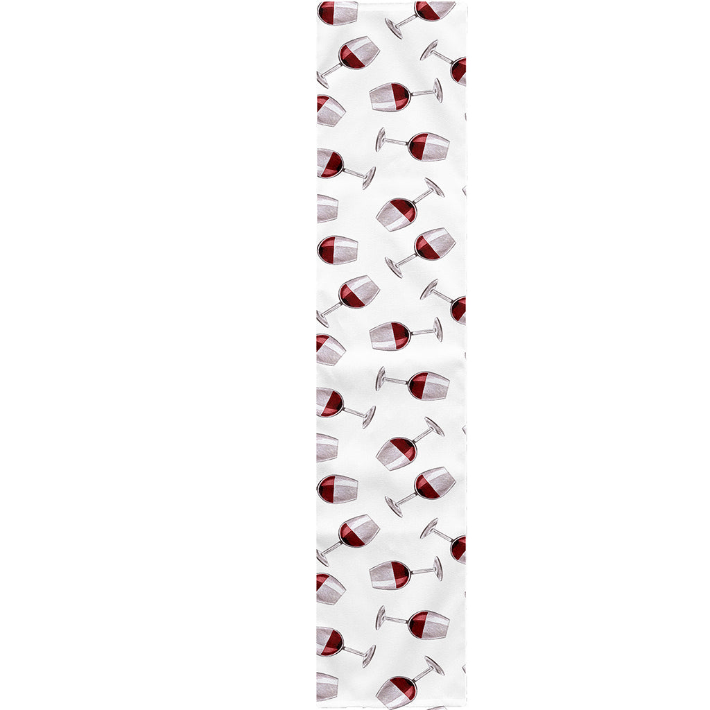 Glasses Of Wine Pattern Print Table Runner
