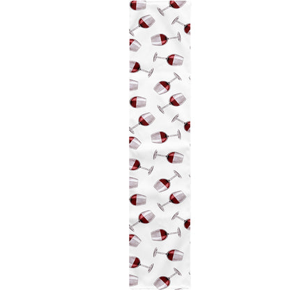 Glasses Of Wine Pattern Print Table Runner