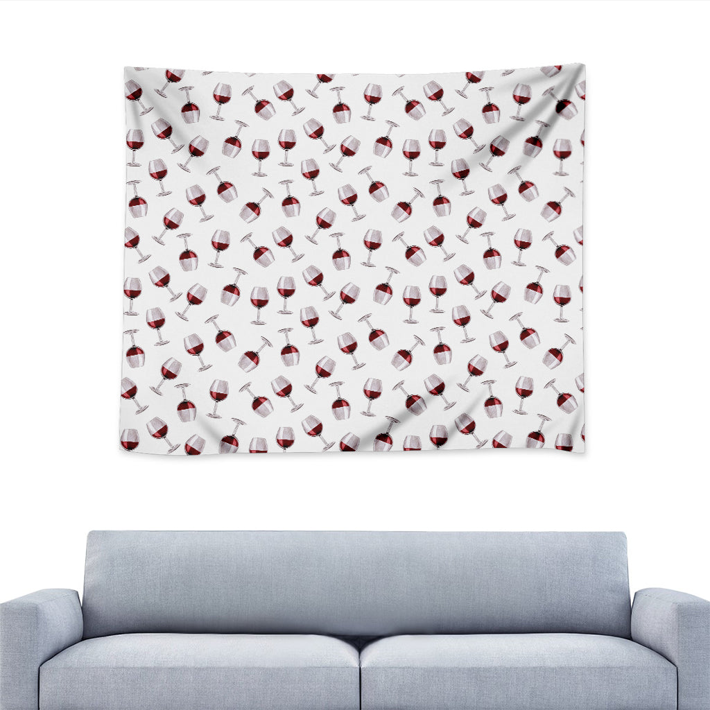 Glasses Of Wine Pattern Print Tapestry
