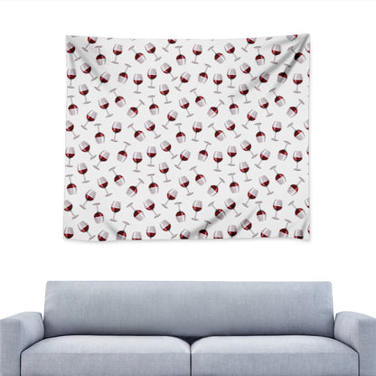 Glasses Of Wine Pattern Print Tapestry