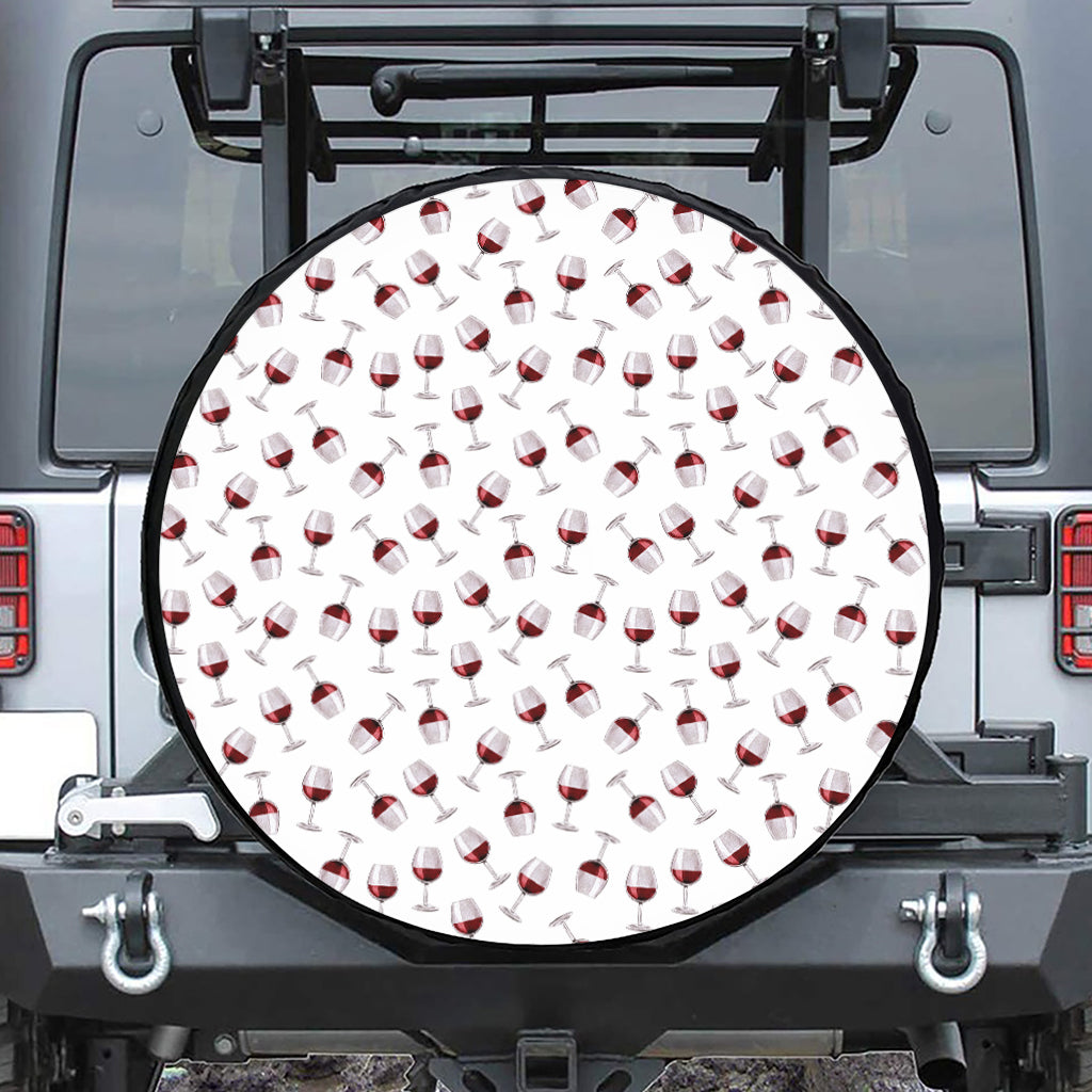 Glasses Of Wine Pattern Print Tire Cover