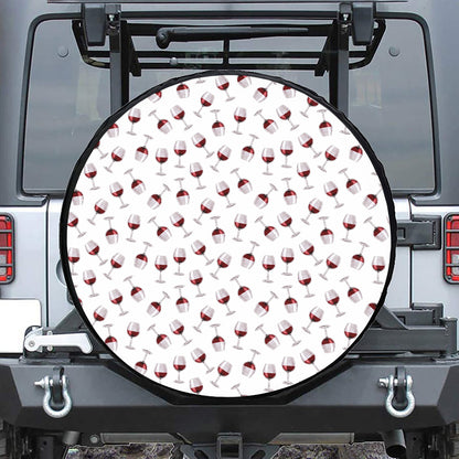 Glasses Of Wine Pattern Print Tire Cover