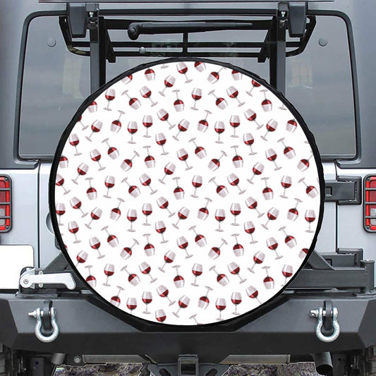 Glasses Of Wine Pattern Print Tire Cover