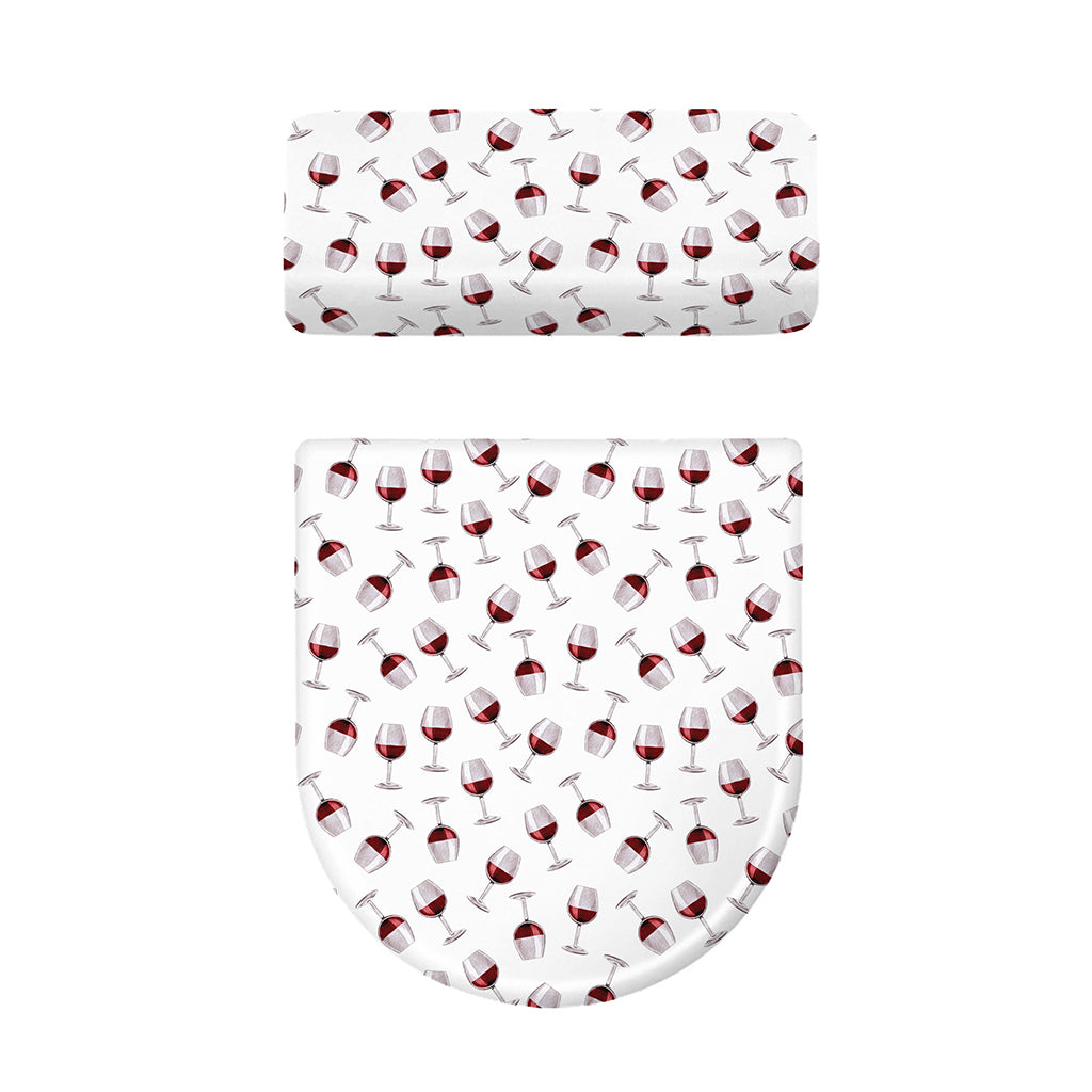 Glasses Of Wine Pattern Print Toilet Lid And Tank Cover Set