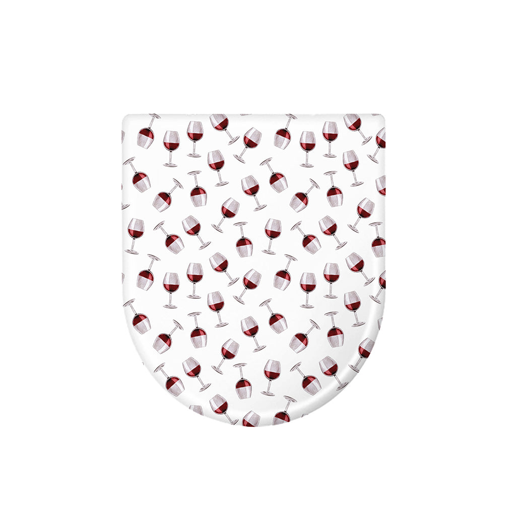 Glasses Of Wine Pattern Print Toilet Lid Cover