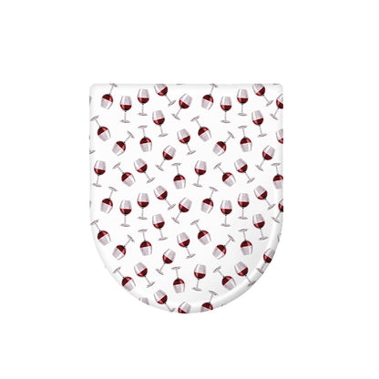 Glasses Of Wine Pattern Print Toilet Lid Cover