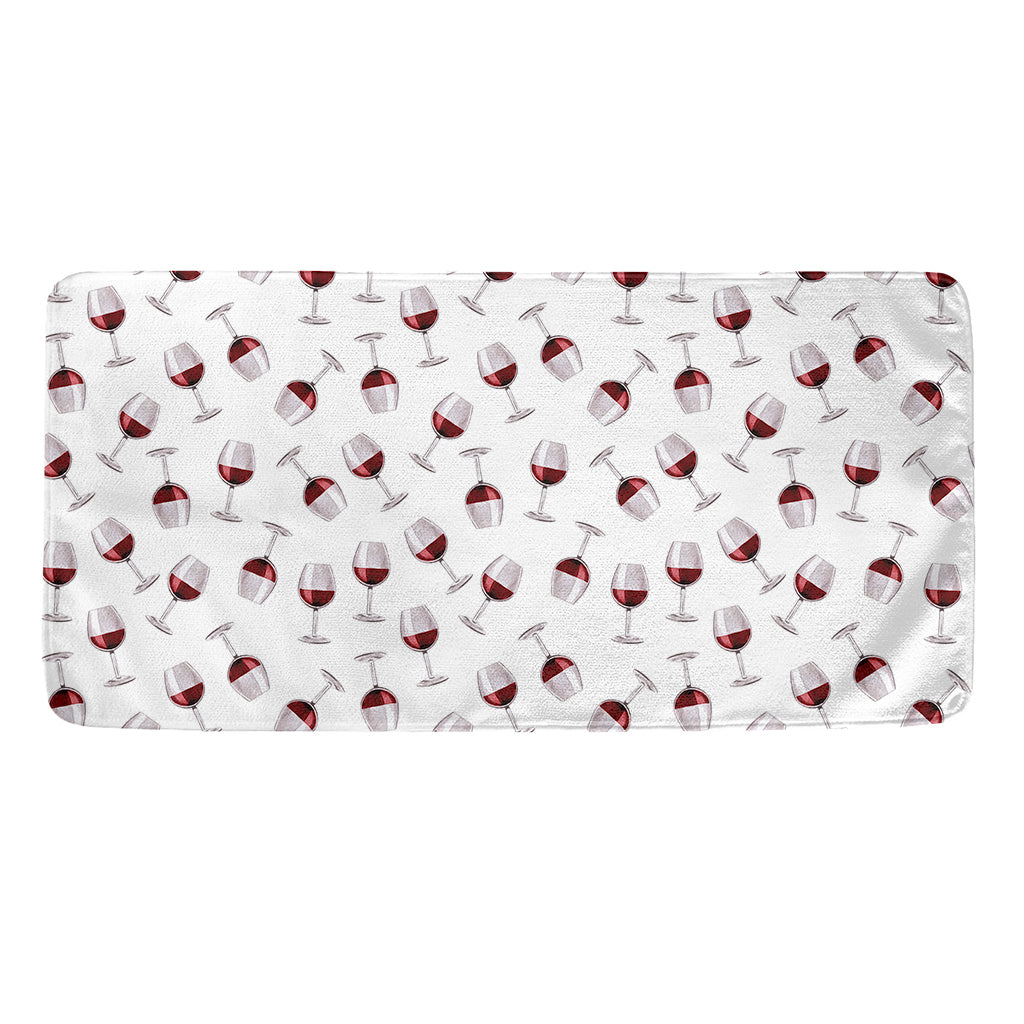 Glasses Of Wine Pattern Print Towel