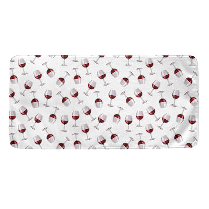 Glasses Of Wine Pattern Print Towel