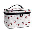 Glasses Of Wine Pattern Print Travel Makeup Bag