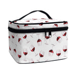 Glasses Of Wine Pattern Print Travel Makeup Bag