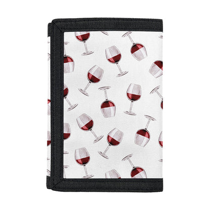 Glasses Of Wine Pattern Print Trifold Wallet