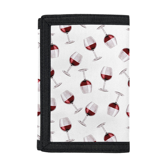 Glasses Of Wine Pattern Print Trifold Wallet
