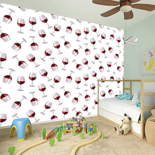 Glasses Of Wine Pattern Print Wall Sticker