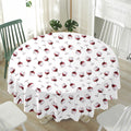 Glasses Of Wine Pattern Print Waterproof Round Tablecloth