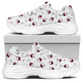 Glasses Of Wine Pattern Print White Chunky Shoes