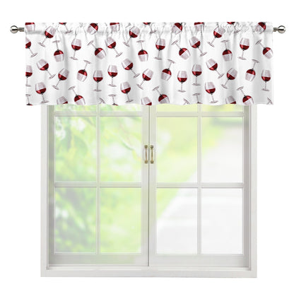 Glasses Of Wine Pattern Print Window Valance