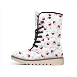 Glasses Of Wine Pattern Print Winter Boots
