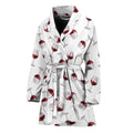 Glasses Of Wine Pattern Print Women's Bathrobe