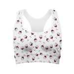 Glasses Of Wine Pattern Print Women's Sports Bra